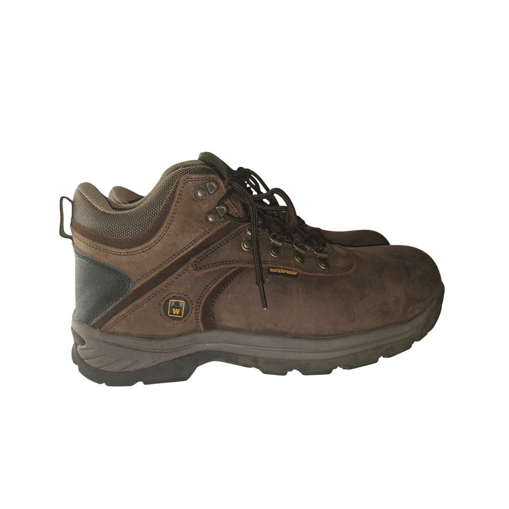 Work Master Mens Brown Leather Waterproof Hiking Work Boots SC-0812-FR Size 12M